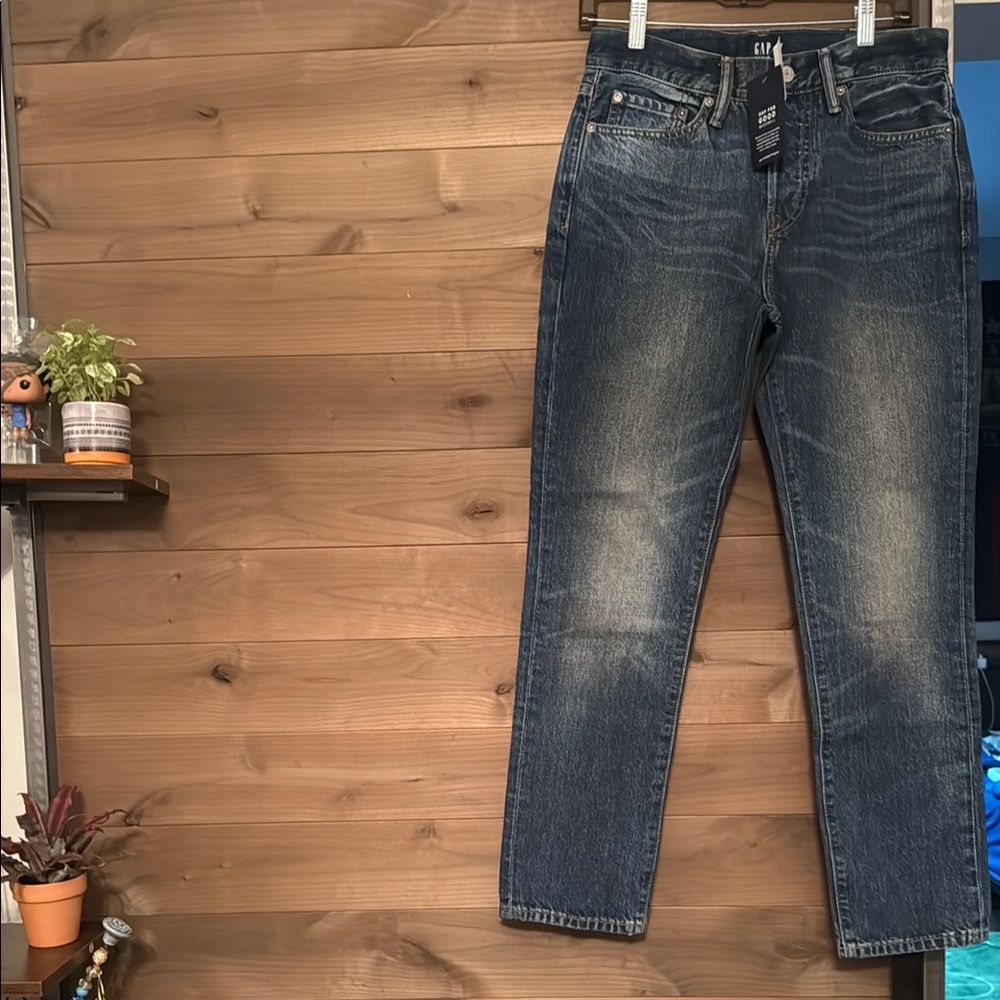 GAP Men's Straight Fit Jeans in Dark Blue